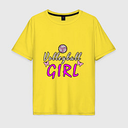 Футболка оверсайз мужская Volleyball - Girl, цвет: желтый