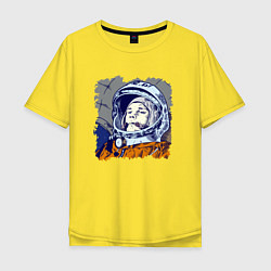Футболка оверсайз мужская Gagarin Never forget, цвет: желтый