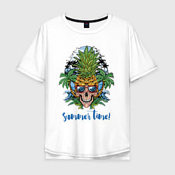 Мужская футболка оверсайз Summer time Cool skull