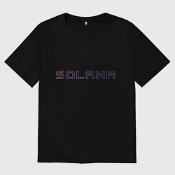 Мужская футболка оверсайз Криптовалюта Солана и тигр