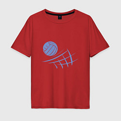 Футболка оверсайз мужская Volleyball Block, цвет: красный