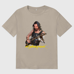 Мужская футболка оверсайз Джонни Cyberpunk2077 Johnny с гитарой
