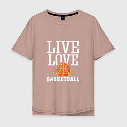 Мужская футболка оверсайз Live Love - Basketball