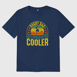 Мужская футболка оверсайз Папа регбист, это как обычный папа только круче