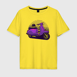 Футболка оверсайз мужская Фиолетовый мопед, цвет: желтый