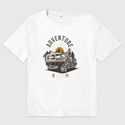 Мужская футболка оверсайз Путешествие на джипе
