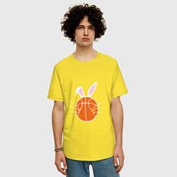 Футболка оверсайз мужская Basketball Bunny, цвет: желтый — фото 2