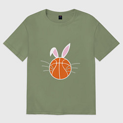 Футболка оверсайз мужская Basketball Bunny, цвет: авокадо