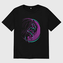 Мужская футболка оверсайз Кричащий Эрен атака титанов