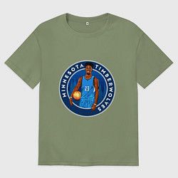 Футболка оверсайз мужская Minnesota Timberwolves, цвет: авокадо