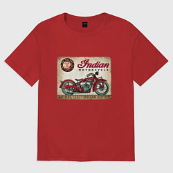 Футболка оверсайз мужская Indian motorcycle 1901, цвет: красный
