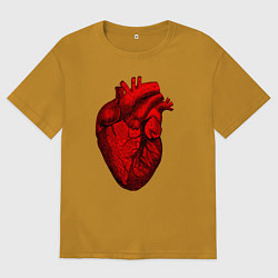 Мужская футболка оверсайз Сердце анатомическое