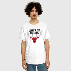 Футболка оверсайз мужская Chicago deers, цвет: белый — фото 2