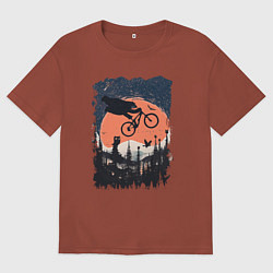 Мужская футболка оверсайз Лунный Медведь Райдер