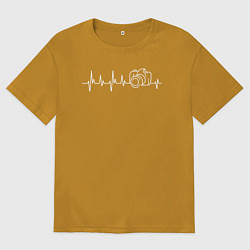 Мужская футболка оверсайз Фотокамера в моем сердце