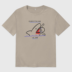 Футболка оверсайз мужская Everything is OK, цвет: миндальный