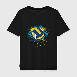 Футболка оверсайз мужская Volleyball Splash, цвет: черный