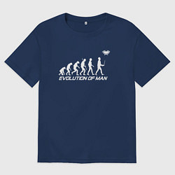 Футболка оверсайз мужская Эволюция дроновода, цвет: тёмно-синий