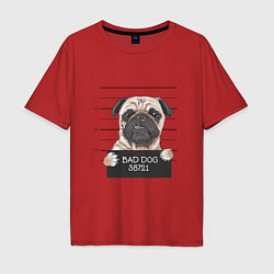 Мужская футболка оверсайз Мопс bad dog
