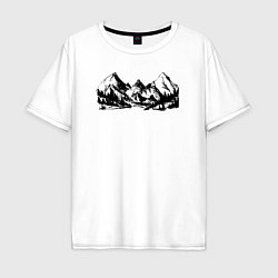 Мужская футболка оверсайз Тёмные Далёкие Горы