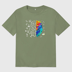Мужская футболка оверсайз Мозг обучающегося