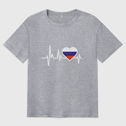 Мужская футболка оверсайз Пульс России