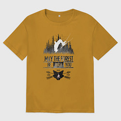 Мужская футболка оверсайз Лыжи и Лес