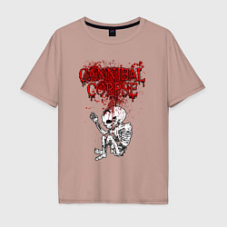 Футболка оверсайз мужская Cannibal Corpse skeleton, цвет: пыльно-розовый