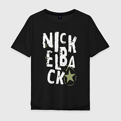 Футболка оверсайз мужская Nickelback рок группа, цвет: черный