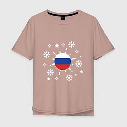Футболка оверсайз мужская Russian Snow, цвет: пыльно-розовый