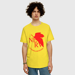 Футболка оверсайз мужская Nerv в Neon Genesis Evangelion, цвет: желтый — фото 2