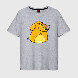 Футболка оверсайз мужская Желтый слон, цвет: меланж