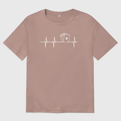 Мужская футболка оверсайз Карты биении сердца