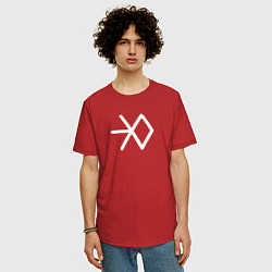 Футболка оверсайз мужская Логотип exo, цвет: красный — фото 2