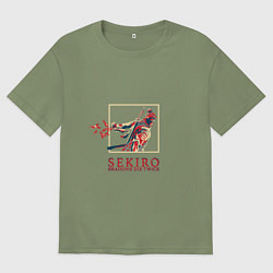 Мужская футболка оверсайз Sekiro Однорукий волк