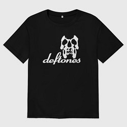 Футболка оверсайз мужская Deftones череп, цвет: черный