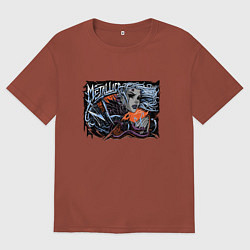 Футболка оверсайз мужская Metallica Denver Playbill, цвет: кирпичный