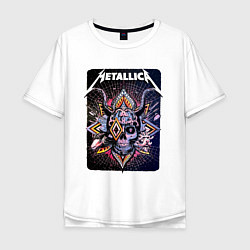 Футболка оверсайз мужская Metallica Playbill Art skull, цвет: белый