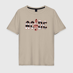 Мужская футболка оверсайз AC DC metallic fire
