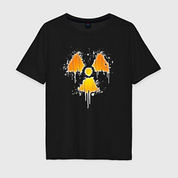Футболка оверсайз мужская Radioactive symbol, цвет: черный