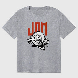 Футболка оверсайз мужская JDM Japan Snail Turbo, цвет: меланж