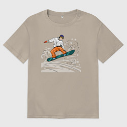 Мужская футболка оверсайз Сноубордист snowboard