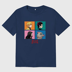 Мужская футболка оверсайз Клинок, рассекающий демонов Коллаж