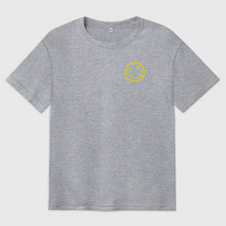 Футболка оверсайз мужская Nirvana Жёлтый смайл, цвет: меланж