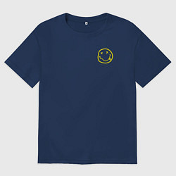 Мужская футболка оверсайз Nirvana Жёлтый смайл