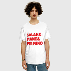Футболка оверсайз мужская Salah - Mane - Firmino, цвет: белый — фото 2
