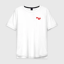 Футболка оверсайз мужская Noize mc красное лого, цвет: белый