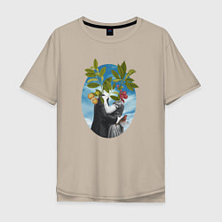 Мужская футболка оверсайз Коллаж Люди и Растения
