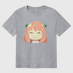 Футболка оверсайз мужская Аниме Семья шпиона - Аня Форджер Anime Spy x Famil, цвет: меланж