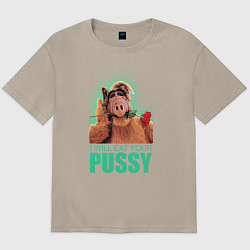Футболка оверсайз мужская I WILL EAT YOUR PUSSY, цвет: миндальный